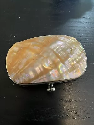 Victorian Mother-of-pearl Shell Coin Purse Accordion Inside 3.5x2.5x1  • $25
