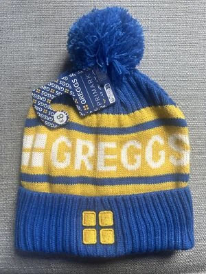 £6.95 • Buy Greggs Primark Blue Bobble Beanie Hat  Present Novelty Gift Birthday Stag Hen