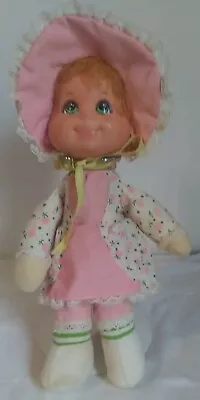 Vtg 1976 Mattel Baby Doll Bean Filled Pink Dress Bonnet Green Eyes Blond READ • $19.99