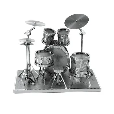 Fascinations Metal Earth Modern Drum Set 3D Laser Cut Steel Instrument Model Kit • $10.95