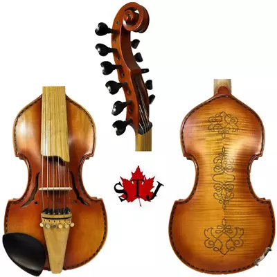 Baroque Style SONG Master 6×6 Strings 14  Viola D'Amore carving Back#15293 • $650