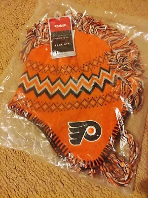 Reebok NHL Flyers Mohawk Knit Hat With Hanging Rope Tassels 2008 Edition Hat NOS • $24.95