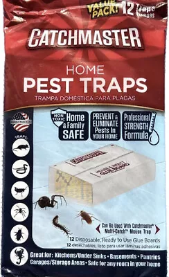 Catchmaster Home Pest Traps Mouse Insect Cricket Spider Glue 12 Boards  • $15