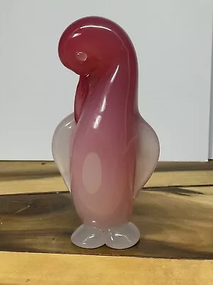Rare Vintage Murano Art Glass Pink Penguin / Bird Figurine Sculpture - 6.75  • $75