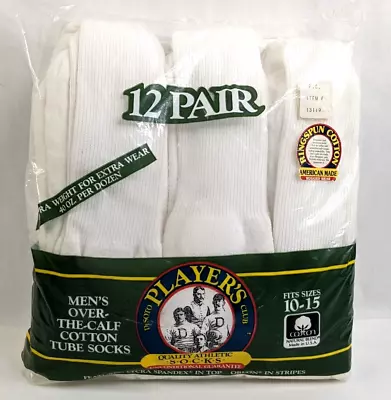 Vintage Athletic Tube Socks 12 Pair Ringspun USA Desoto Players Club Deadstock • $342.61