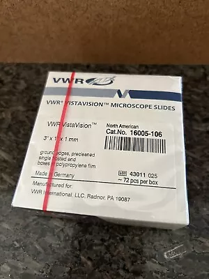 VWR Vistavision Microscope Slides 16005-106 Single End Frosted 3 X 1” 1 Mm • $12