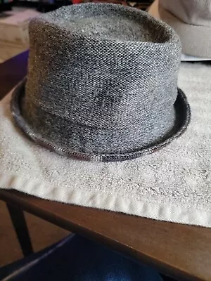$49 • Buy Kangol Men’s Division Pork Pie Hat Blue Two-Toned 100% Wool Felt Sample Style 