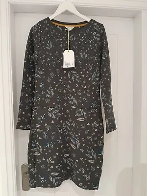 Lovely *whitestuff* Fleur Jacquard Grey Print Jersey Dress Size 8 New With Tags • £12.50