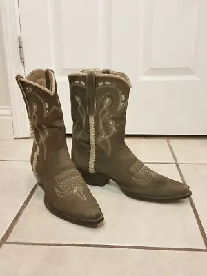 LIBERTY Mens Custom Olive Brown Nubuck Suede  Cowboy Western Boots Sz 12.5D • $679.99