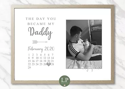 £16.99 • Buy Personalised Fathers Day Photo Print The Day You Became My Dad Daddy Grandad