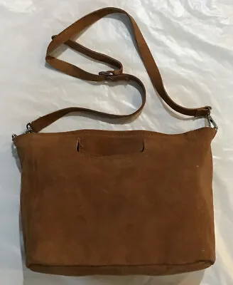 Zara Brown Suede Crossbody Tote Purse Bag With Removable Strap • $35