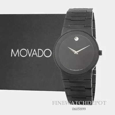 Authentic Movado Mens Black Dial Black IP Stainless Steel Watch 0606594 • $1295