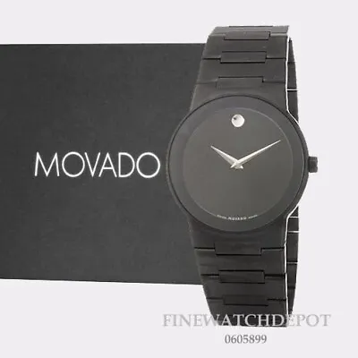 Authentic Movado Mens Safiro Stainless Steel Case Black Dial Watch 0605899 • $1695