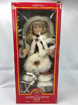 Vintage Telco Motion-ette 24  Christmas Figure Girl Motion & Lighted Candle • $19.54