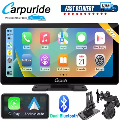 Carpuride W103 Pro Portable Car Stereo Radio Wireless Apple Carplay Android Auto • £233.99