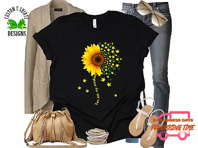 You Are My Sunshine Marijuana Shirt Weed Sunflower Cannabis Leaf Shirt • £18.99