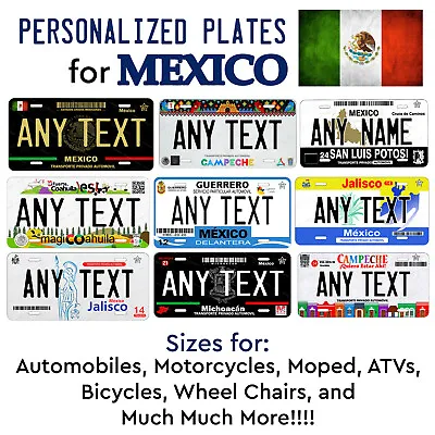 Custom Mexico Any State Any Text License Plate Customized Novelty Auto ATV Bike • $13.99