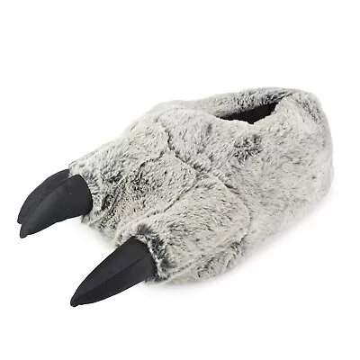 Mens Novelty Faux Fur Monster Animal Claw Slippers • £17.99