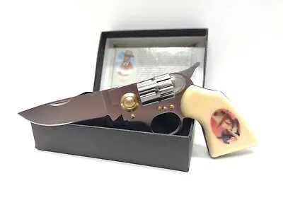 John Wayne THE DUKE Western Revolver Gun Pistol Pocket Knife Collectible Gift • $26.95