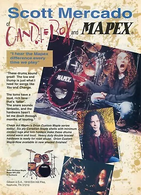 1994 Print Ad Of Mapex Orion Custom Drum Kit W Scott Mercado Of Candlebox  • $9.99