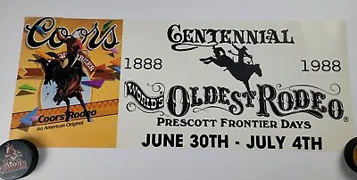 1988 Rodeo Prescott Frontier Days Centennial 80s Coors Beer 11  × 27  Poster • $49.75