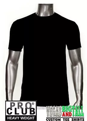 1 New Men's Pro Club Heavyweight Black Plain T-Shirt M-7XL & 10XL Blank PROCLUB • $9.90