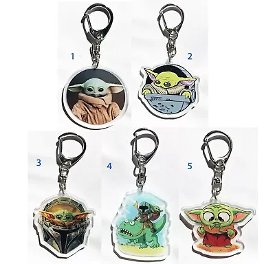 Star Wars Mandalorian The Child Baby Yoda Grogu Acrylic Key Chain Keyring  • $9.95