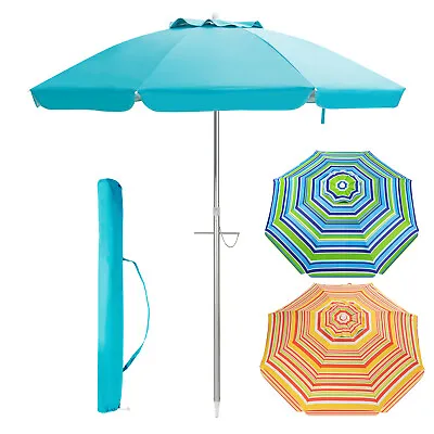 $45.95 • Buy 6.5ft Outdoor Beach Umbrella Sun Shade Shelter Foldable Garden Patio Tilt Canopy