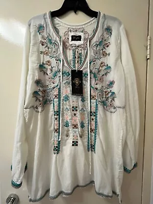 Johnny Was Byia Embroidered Tunic L NWT • $100