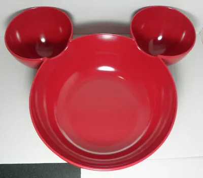 ZAK! Designs Mickey Mouse RED Chips Dip Snack Bowl N Disney Store 4 Pc Plate Set • $42