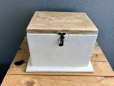 Vintage Hand-made Large Wooden Money Box That Can Be Padlocked. • $35