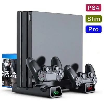 $19.99 • Buy PS4/ PS4 Pro Controller Console Vertical Cooling Stand Charging Station