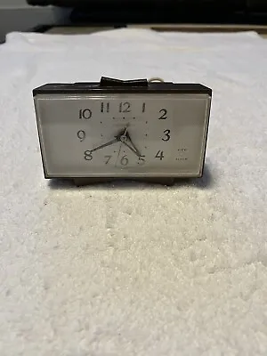 Vintage GE Electric Alarm Clock Model 7270KA 5” X 2.5” Analog Brown Ivory Works • $14.97