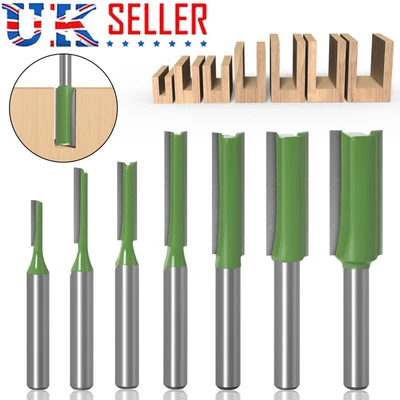 £7.63 • Buy 7PCS 1/4  Shank Straight Flush Trim Router Bit Set Wood Template Cutter 6.35mm