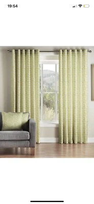 £24.99 • Buy One Pair Of MONTGOMERY Java Geometric Print Eyelet Header Lined Curtains