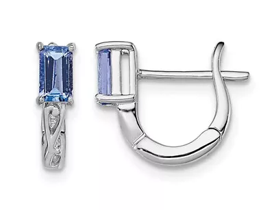 3/5 Carat (ctw) Tanzanite Hoop Earrings In Sterling Silver • $84.95