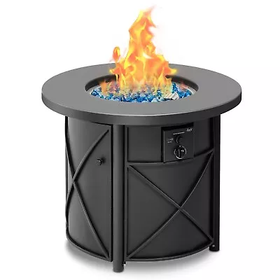 BALI OUTDOORS 30 Inch Propane Gas Fire Pit Table 50000 BTU Outdoor With Glass • $189.99