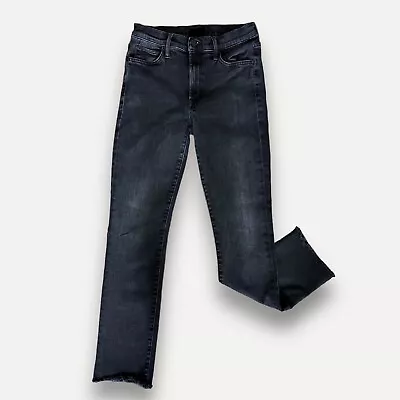 Mother The Rascal Ankle Snippet Sz 26 Blackbird Wash Mid Rise Straight Raw Hem • $46