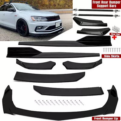 $49.99 • Buy For Volkswagen Jetta/ Front Rear Bumper Lip Spoiler Splitter Body Kit Side-Skirt