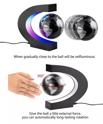 £24 • Buy Floating Globe With LED Lights, C Shape Magnetic Levitation Globe, Anti Gravity