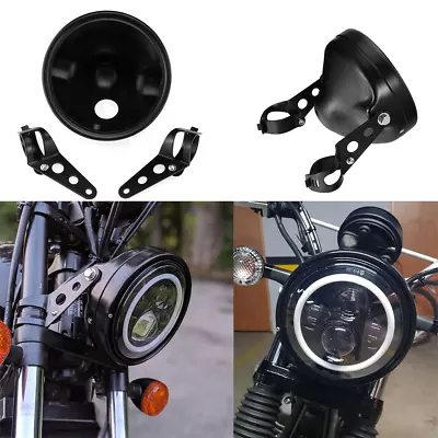 Motorcycle 7  LED Headlight Housing Bucket Bracket For Honda Shadow VT • $48.02