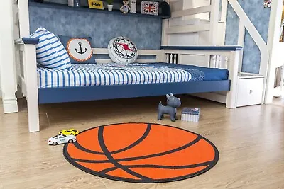 Round Basketball Shape Round Kids Play Area Rug Anti Skid Backing - 725 • $24.99