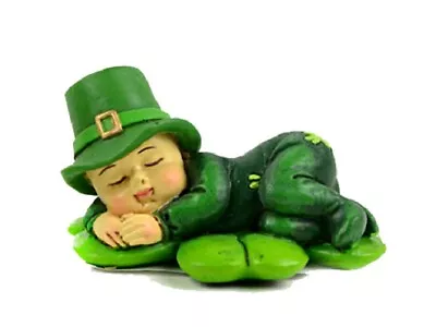 Irish Boy Sleeping On A Shamrock - Mini St Patrick's Day Figurine • $9.99