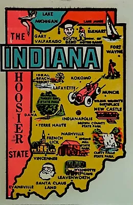 Vintage Indiana State Souvenir Travel Decal Authentic Original Camper Luggage  • $4.50