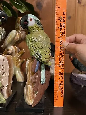 10.5 Inch Handmade Gemstone Macaw Carving • $180