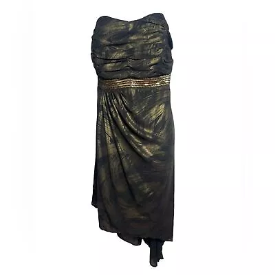 TORRID Size 18 Stunning Black And Gold Strapless Evening Dress • $36