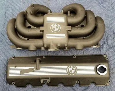 BMW E30 E34 M20 B25 OEM Black Wrinkle Powder Coated Intake Manifold &Valve Cover • $595