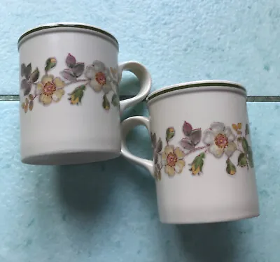 M & S  MARKS And SPENCER AUTUMN LEAVES MUG X 2 - MADE IN ENGLAND - VGC • £8.95