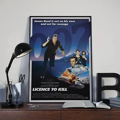 James Bond 007 Licence To Kill Cinema Movie Film Poster Print Picture A3 A4 • £4.99