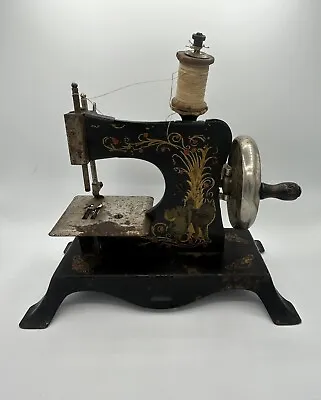 Antique German Childs Toy Hand Crank Sewing Machine Little Red Riding Hood • $75